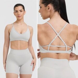Oner Active Timeless Strappy bralette light grey size medium sports bra